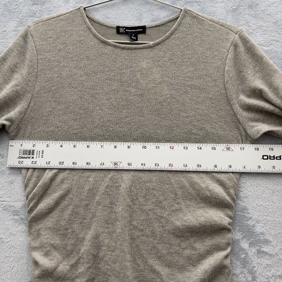 INC Women's 3/4 Sleeve Ruched Midi Dress Size Small Heather Grey 2pc NWT 0102 - Picture 7 of 11